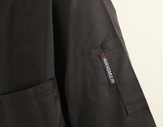 黑色七分袖單排扣廚師服