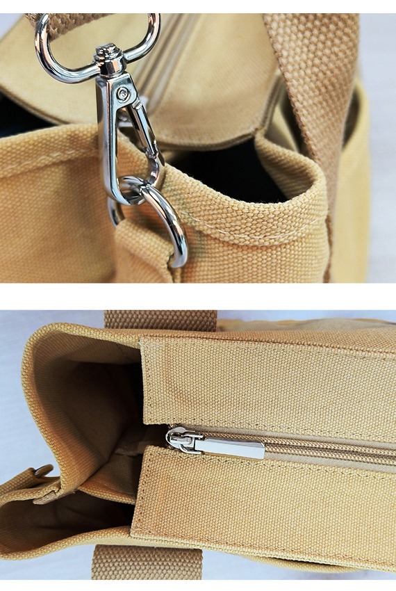 多隔層厚磅帆布兩用托特包