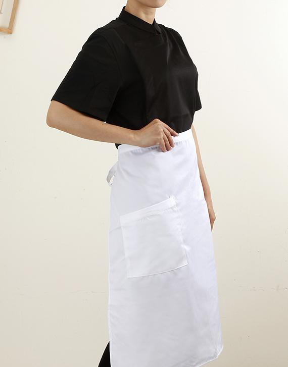 白色餐飲半身圍裙