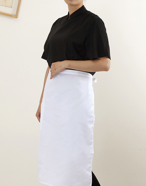 黑色短袖無扣精品廚師服L