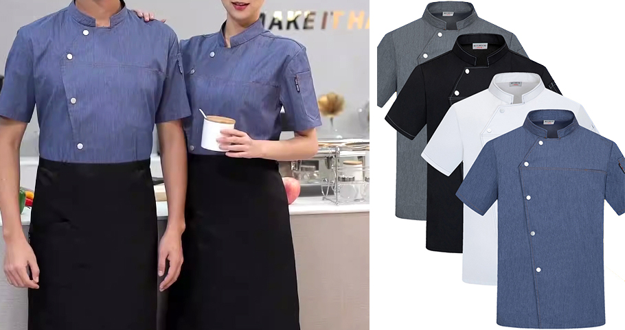 牛仔布料廚師服